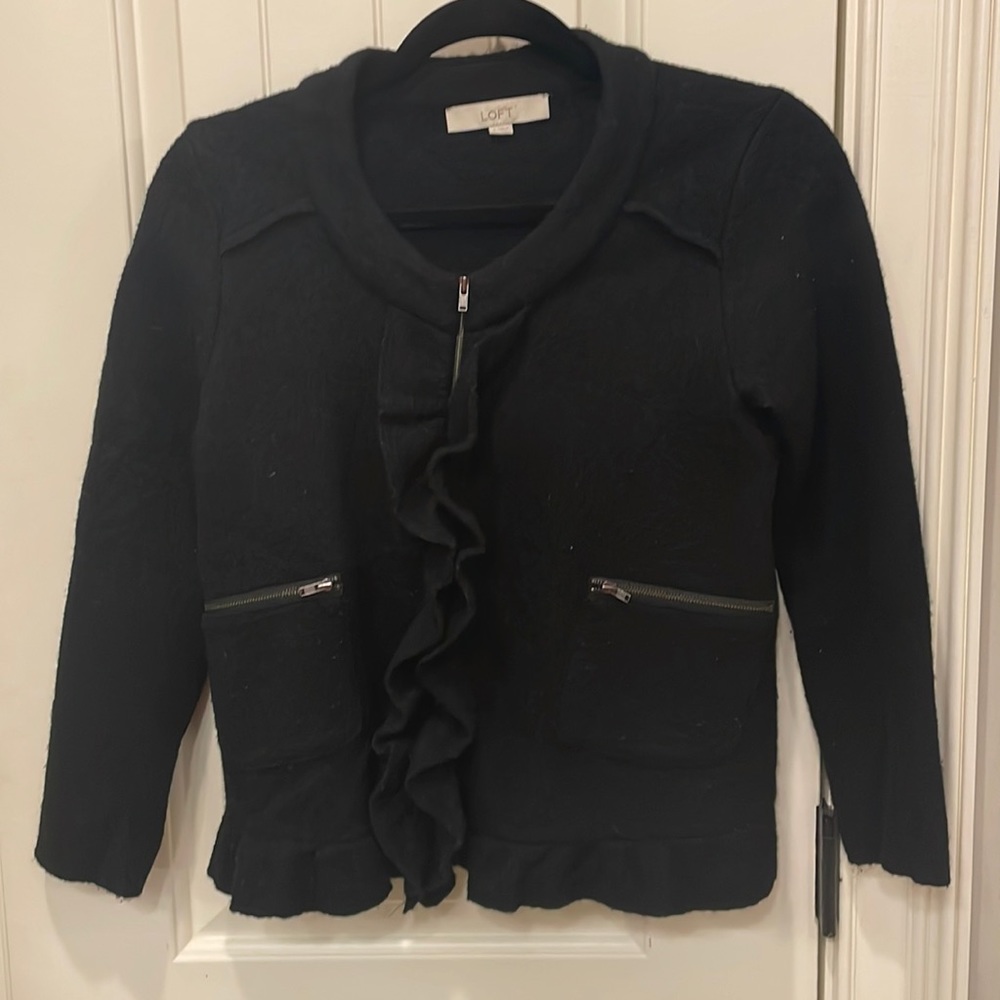 Loft wool zip up dress blazer